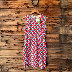 KATE SPADE | NWT Abbey Silk Blend Sleeveless Geometric Sheath Dress 8